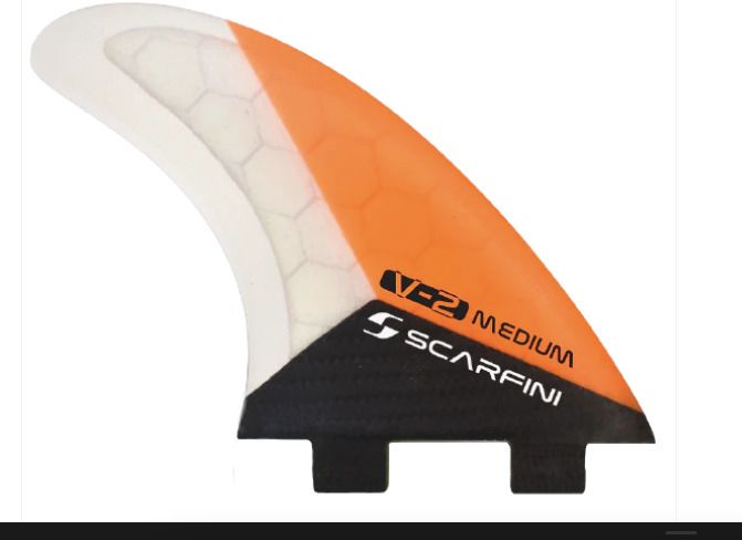 Scarfini HX V2 Medium Velox FCS Dual Tab Thruster or Five Surfboard Fin