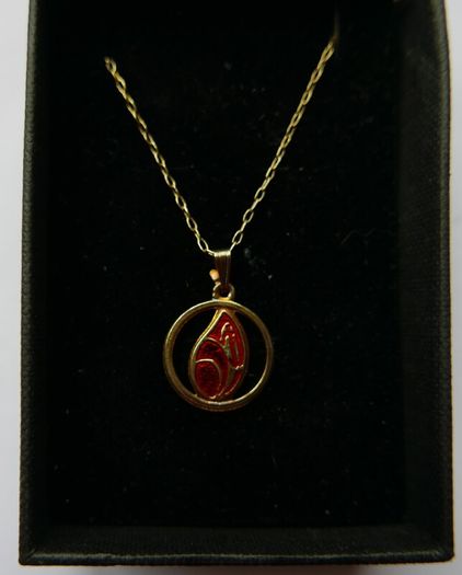 Vintage Sterling Silver 925 Gold Plated Chain with Pendant , length 20" - 2,8g