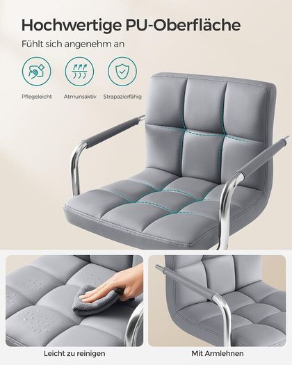 2pcs Adjustable Height Bar Stool Stainless Steel With Armrest Footrest