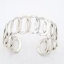 Sterling Silver Open Cuff Circle Link Bangle Bracelet Image 5