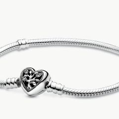 Pandora Moments Family Tree Heart Clasp Snake Chain Bracelet Size 20cm New