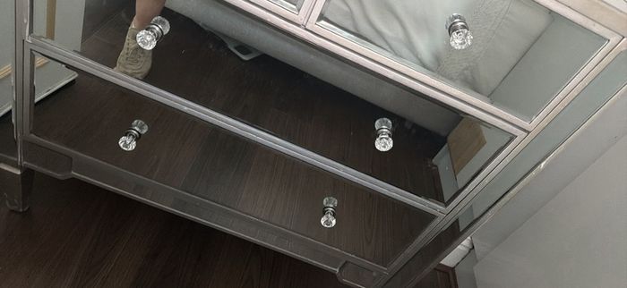 mirror and glass Chester drawers