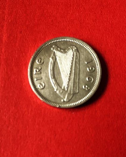 Vintage Irish Three Pence Coin - 1968