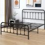 King Size Bed Frame with Headboard and Footboard/Under Bed Storage, Metal Bed Frames King Size Mattress Base No Box Spring Needed, Enhanced Support Noise Free, Black Image 2