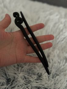 Set of 2 Wooden Hair Sticks - Hand-carved Style