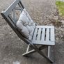 IKEA Grey Wooden Folding Chair + Cushion Image 6
