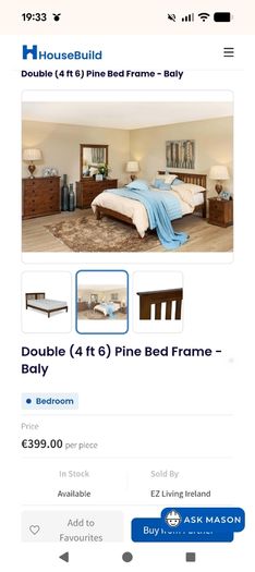 Ez living double bed and mattress