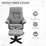 Manual Recliner Sofa With Footrest 360 Degree Swivel Sofa Armchair Cushion Padded Seat Armrest Faux Leather Grey (FREE SHIPPING) Image 8