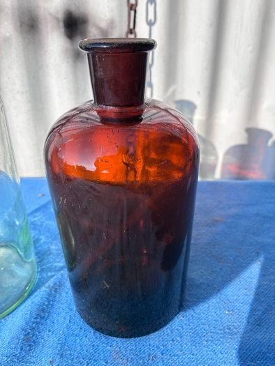 2 19th century chemists bottles