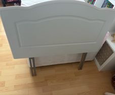 single bed and headboard