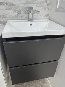 Special offer Deal Brand New 500 Anthracite Floor Wall Hung Unit & Basin