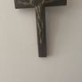 Bronze 1950s crufix on dark wood Image 3