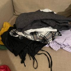 Leather bag shirts pants sandals - clothes bag