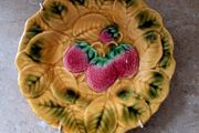Vintage french majolica strawberry plate