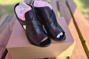 Bruno Premi Black Leather Heeled Sandals, Size EU37, UK4, AV