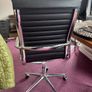 6 x Eames Style Chrome and Faux Leather Office Chairs Black (priced each) Image 3