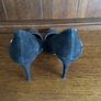 Bourbon Amy Humberman black suede and gold leather high heel court shoes size 5 eu 38 Image 2