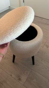 Teddy stool with storage + two teddy pillows to match