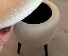 Teddy stool with storage + two teddy pillows to match