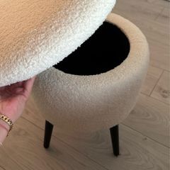 Teddy stool with storage + two teddy pillows to match