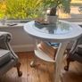 Solid wood white distressed accent/side  table Image 2