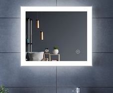 600x500mm Bathroom Mirror With Lights, Horizontal Vertical/Sensor Switch LED Illuminated Bath Vanity Wall-Mounted Mirrors (FREE POSTAGE)