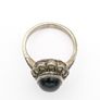 Marcasite Halo Jet Sterling Silver Ring Image 4