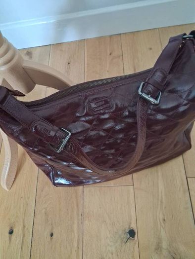 Stunning Lulu Guinness Designer Maroon Patent Leather Bag