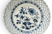 KPM Berlin. Antique Blue &amp; White Reticulated Porcelain Plate. Royal Porcelain Manufactory