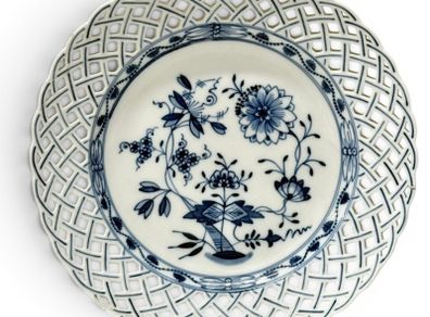 KPM Berlin. Antique Blue & White Reticulated Porcelain Plate. Royal Porcelain Manufactory