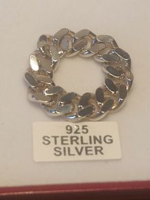 925 Sterling Silver Chain Link Ring.