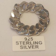 925 Sterling Silver Chain Link Ring.