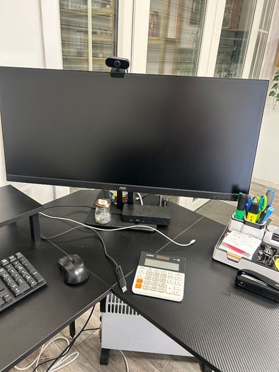 Complete Home Office Study Setup - Desk Chair Monitor