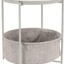 Round Storage End Table, Dusty Pink With Heather Grey Fabric, 44.96 cm D x 44.96 cm W x 48 cm H Image 8