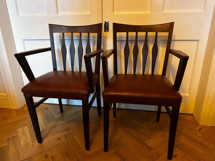Teak Mid-Century Solid Wood Chairs x 8