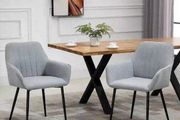 Mid-Century Dining Chairs Set of 2, Light Grey