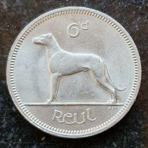 Fantastic Ireland 1967 Six Pence 6d coin