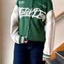 Bershka Green Varsity Jacket Size M/10 Image 4