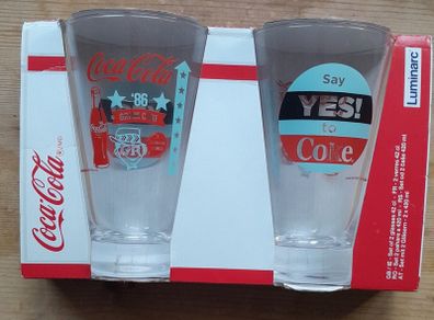 2 Boxed Coca Cola Glasses