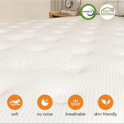 4FT Small Double Mattresses,10 Inch Gel Memory Foam Pocket Sprung Mattress with Breathable Soft Fabric,9 Zone Orthopedic