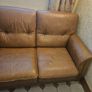 Wade Additions Genuine Leather 3 Seater Sofa Tan Brown Image 3