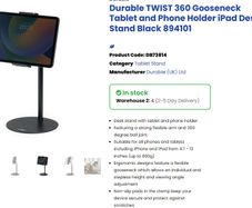 tablet holder Twist Table - Durable