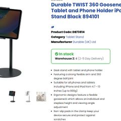 tablet holder Twist Table - Durable