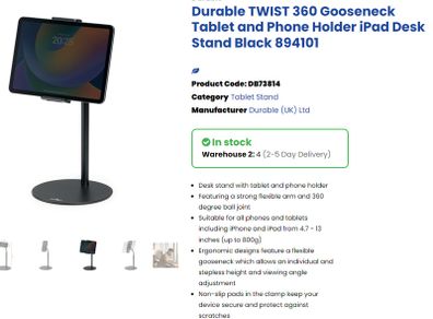 tablet holder Twist Table - Durable