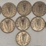 Ireland 1951-1968 Shilling Coin Lot Mixed Date and Condition 11 Coins Image 2