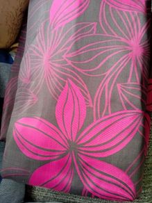 90 x 90 Black and Pink Heavy Curtains.  Ring Top