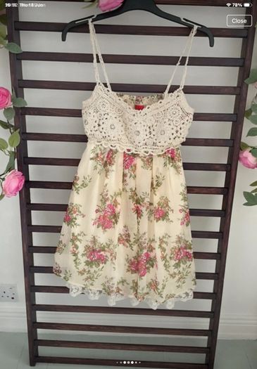 dress cream floral dress Christina v medium