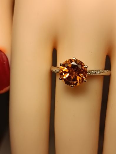 3 carat Natural Brazilian Citrine Solitaire Ring