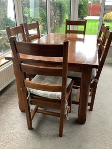 Solid Wood Dining Table & 6 Chairs for Sale