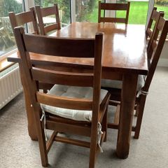 Solid Wood Dining Table & 6 Chairs for Sale
